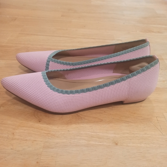 Vionic Dahlia Pointed Toe Ballet Flats Comfort Shoes cameo Pink Sz 9.5 New - Picture 2 of 14